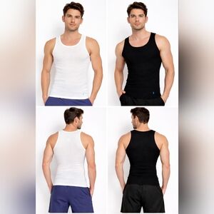 Nwt TailorByrd 4 Pack Round Neck Sleeveless Plain Tank Tops Ribbed Flamingo Tee